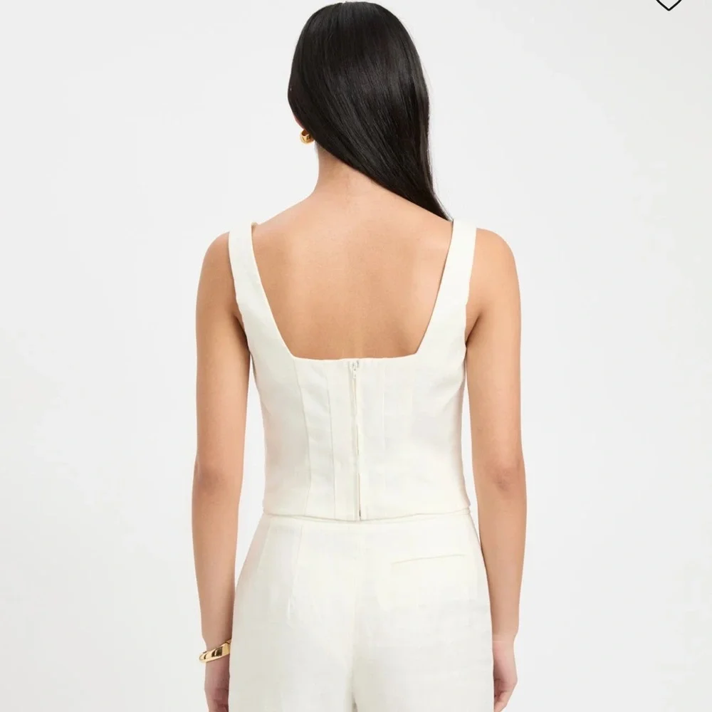 Palm Top - 34 / Coconut Milk KOOKAI white crop top - Picture 2 of 7